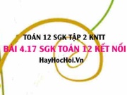 Bài 4.17 SGK Toán 12 tập 2 Kết nối tri thức